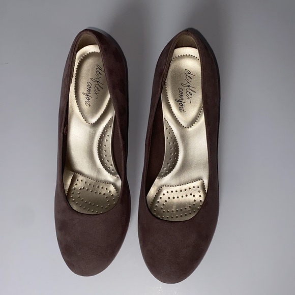 Dexflex Comfort wedge faux suede shoes NWOT size 7 - fabric upper - Picture 5 of 7
